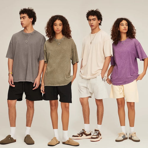 Heavyweight Washed Cotton Streetwear T-Shirt
