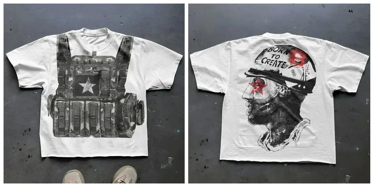 Gothic Graphic Print Men's T-Shirt Y2K Streetwear Short Sleeve