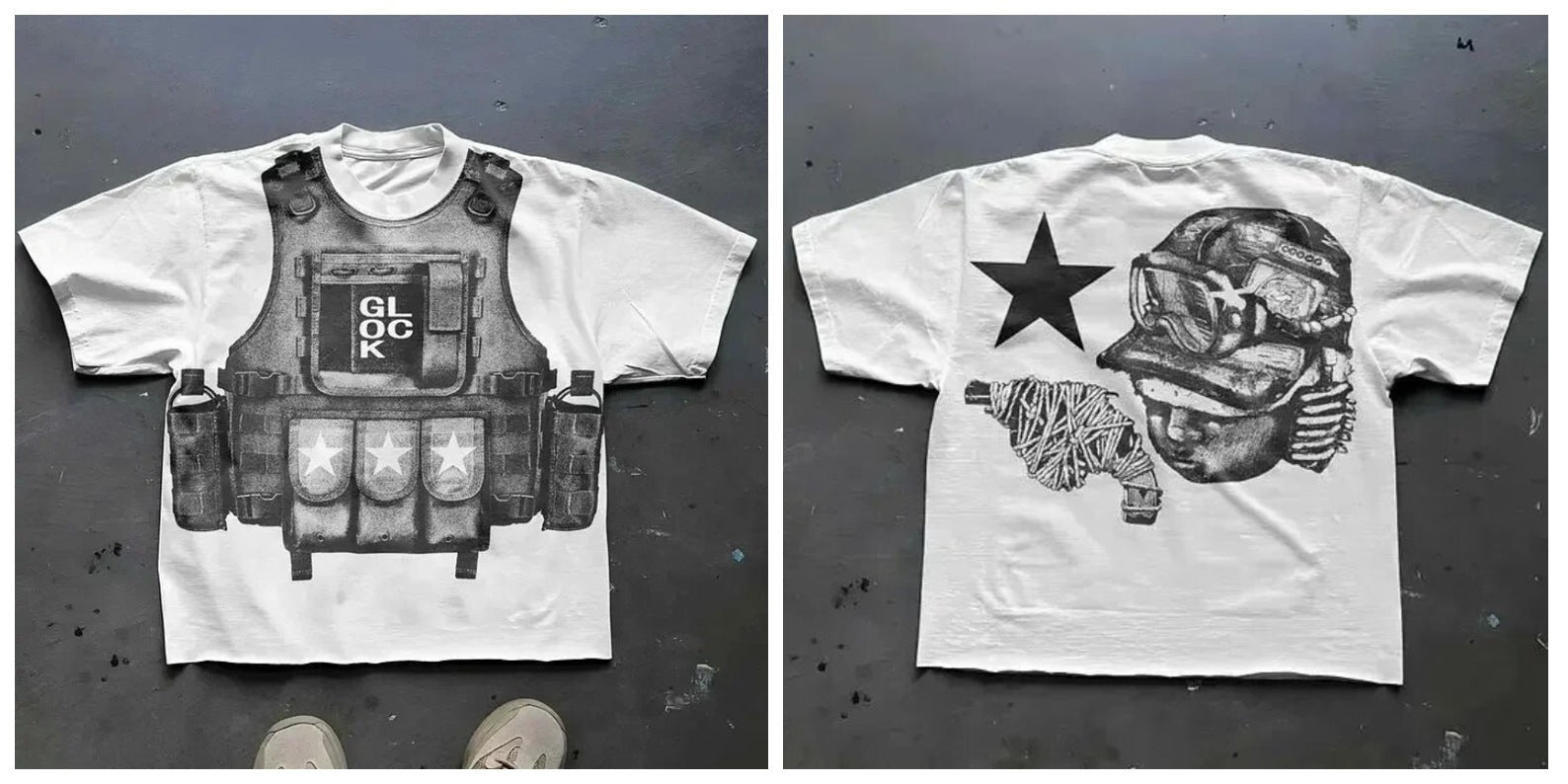 Gothic Graphic Print Men's T-Shirt Y2K Streetwear Short Sleeve
