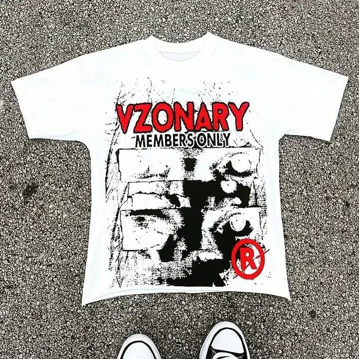 Gothic Graphic Print Men's T-Shirt Y2K Streetwear Short Sleeve