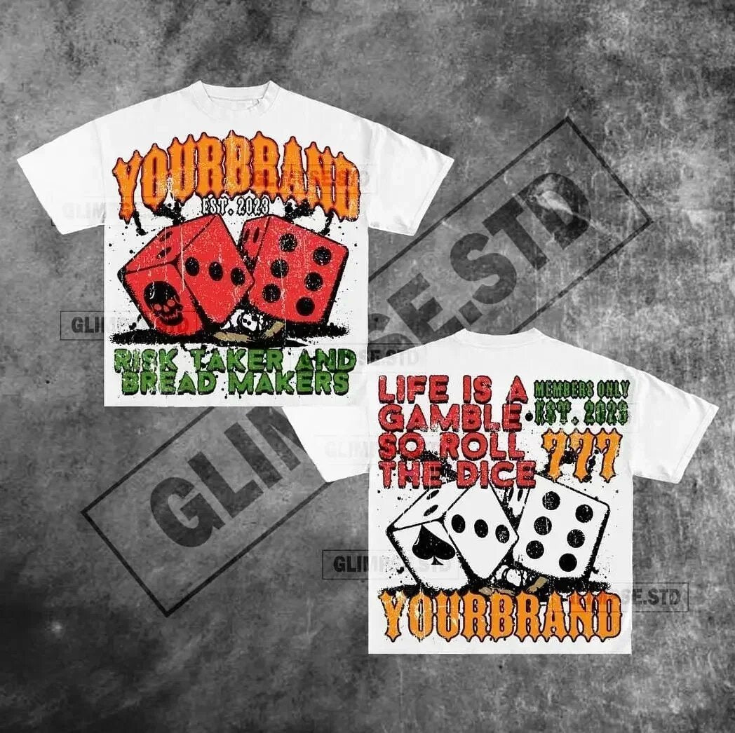 Gothic Graphic Print Men's T-Shirt Y2K Streetwear Short Sleeve