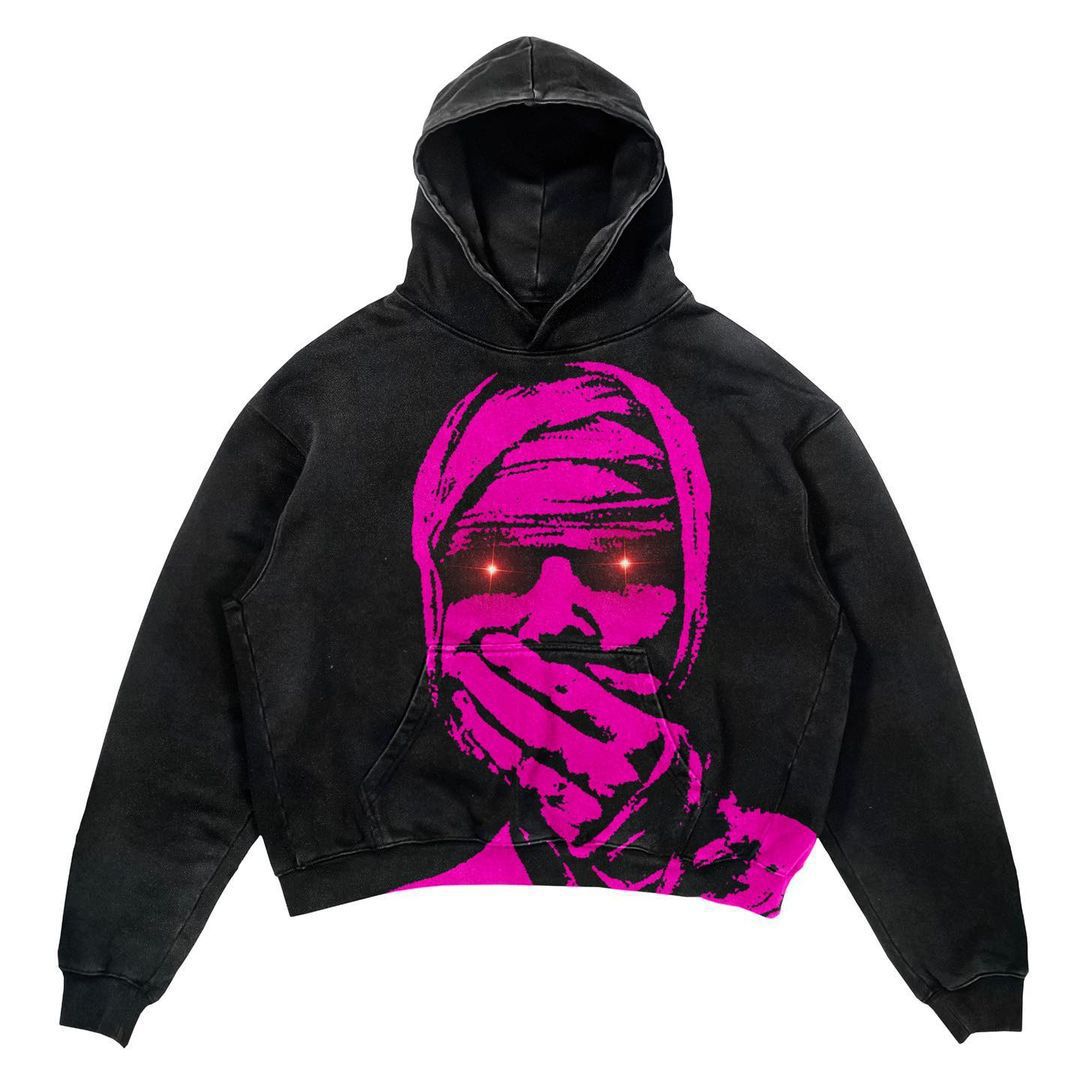 Printed Punk Design Hoodie Streetwear