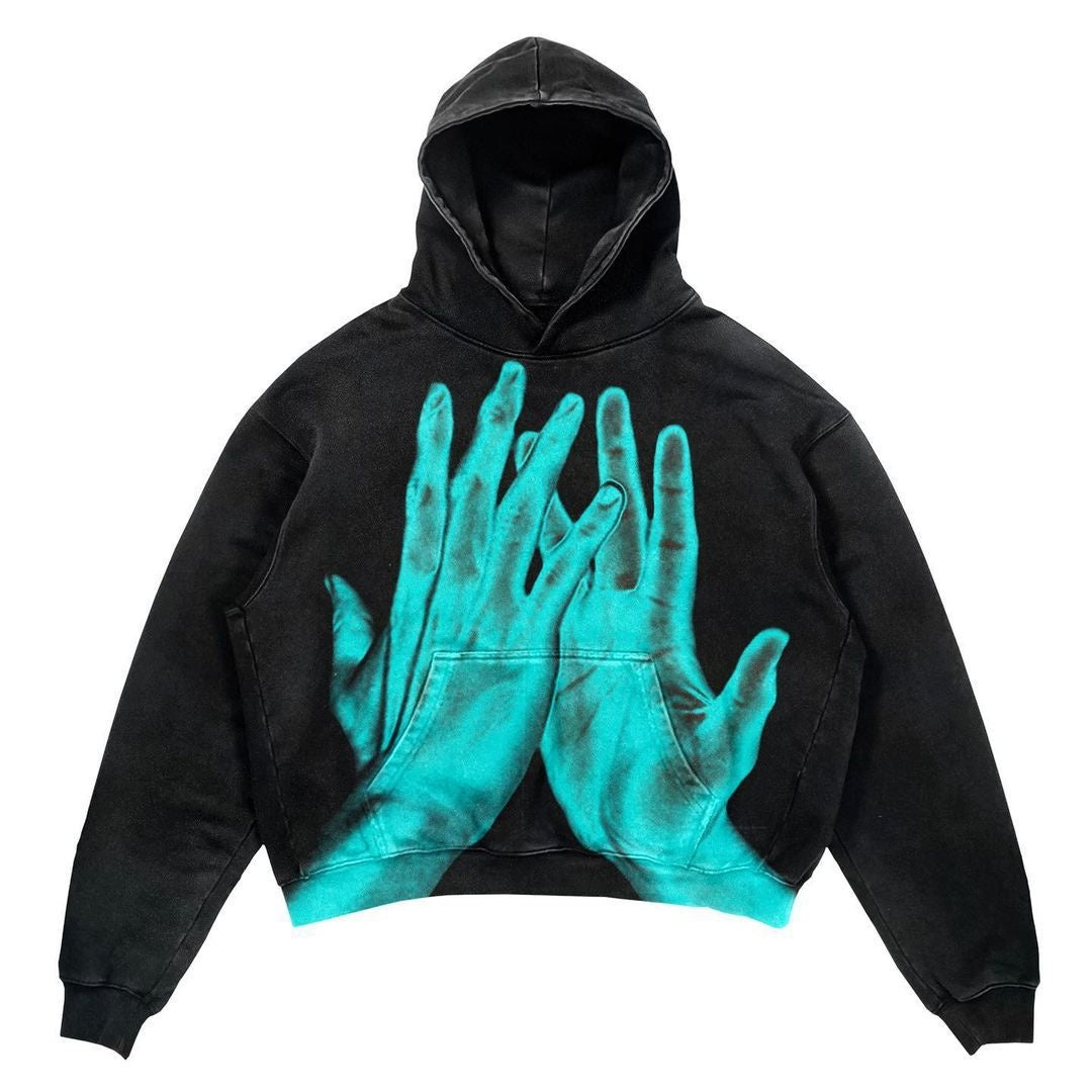 Printed Punk Design Hoodie Streetwear