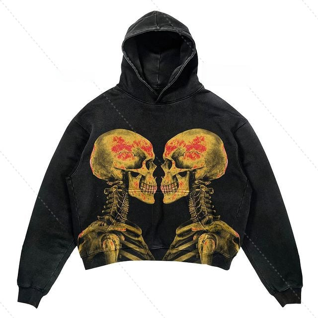 Printed Punk Design Hoodie Streetwear